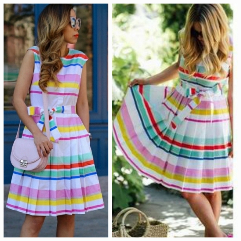 NWOT Kate Spade multicape stripe shirtdress